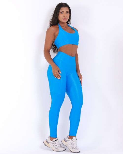 Conjunto Calça Básica Bolso Compressão + Top Jhully