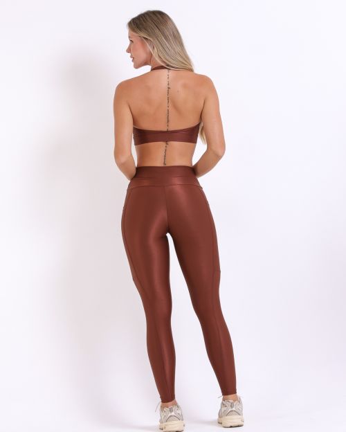 Conjunto Calça Básica Bolso Compressão + Top Jhully