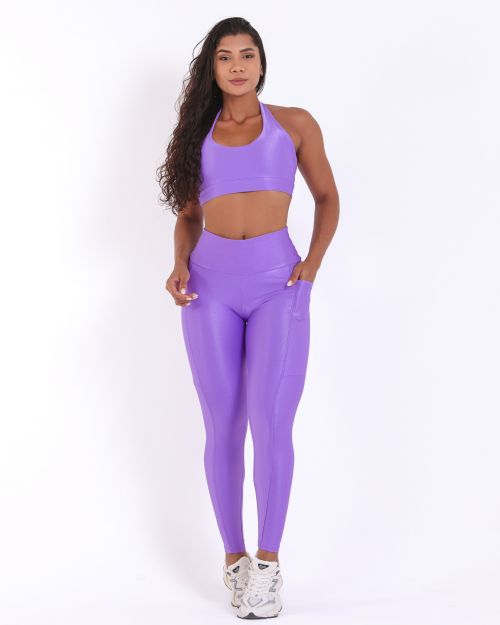Conjunto Calça Básica Bolso Compressão + Top Jhully