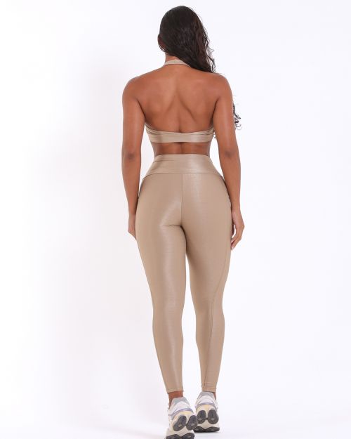 Conjunto Calça Básica Bolso Compressão + Top Jhully