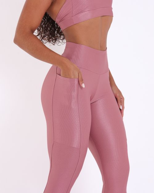 Conjunto Calça Básica Bolso Compressão + Top Jhully