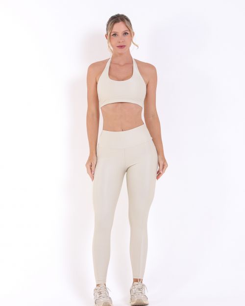 Conjunto Calça Básica Bolso Compressão + Top Jhully