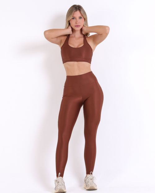 Conjunto Calça Básica Bolso Compressão + Top Jhully