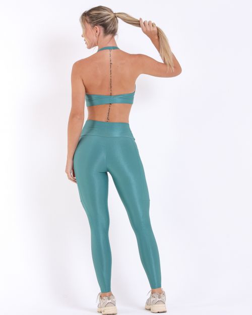 Conjunto Calça Básica Bolso Compressão + Top Jhully