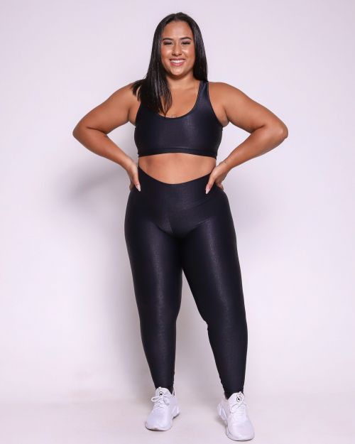 Conjunto Calça Legging Básica G Compressão + Top Nadador