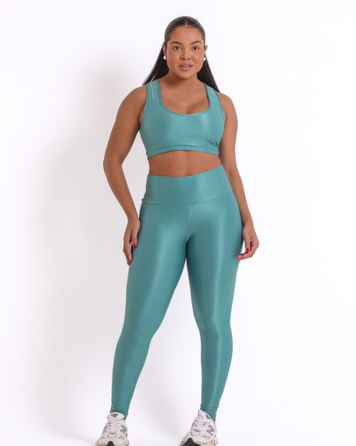 Conjunto Calça Legging Básica G Compressão + Top Nadador