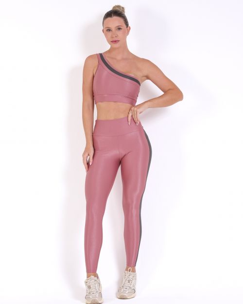 Conjunto Calça Legging Balance Compressão Bicolor + Top Paloma