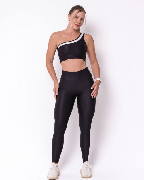 Conjunto Calça Legging Balance Compressão Bicolor + Top Paloma