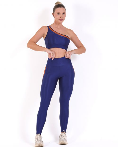 Conjunto Calça Legging Balance Compressão Bicolor + Top Paloma