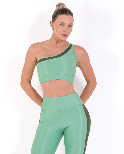 Conjunto Calça Legging Balance Compressão Bicolor + Top Paloma