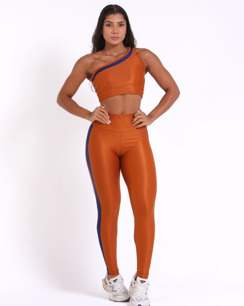 Conjunto Calça Legging Balance Compressão Bicolor + Top Paloma