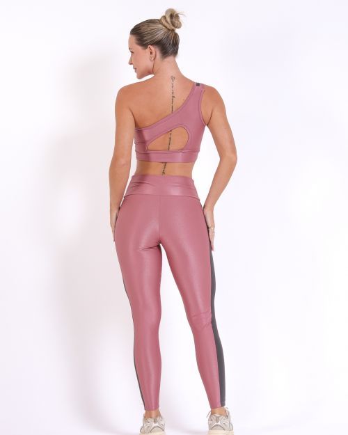 Conjunto Calça Legging Balance Compressão Bicolor + Top Paloma