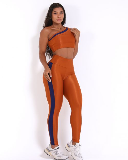 Conjunto Calça Legging Balance Compressão Bicolor + Top Paloma