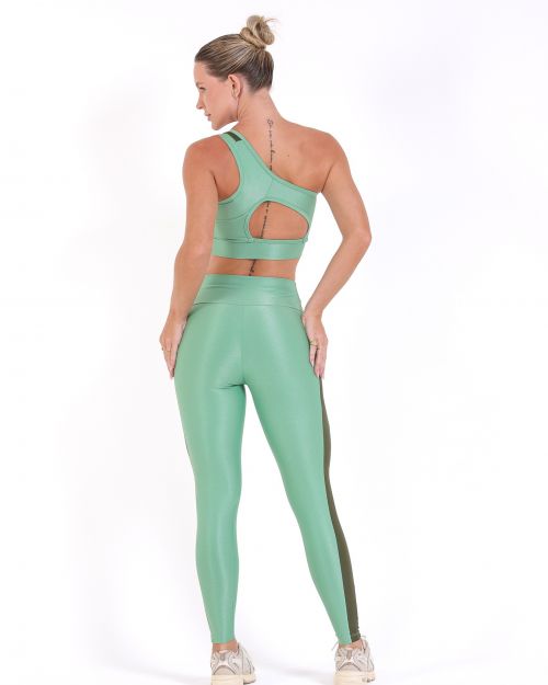 Conjunto Calça Legging Balance Compressão Bicolor + Top Paloma