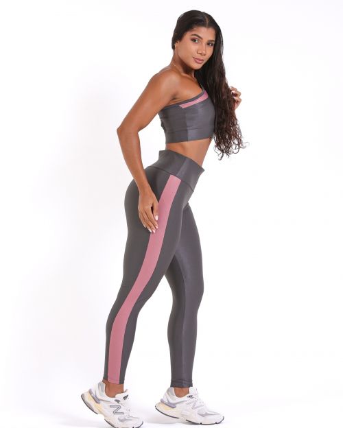 Conjunto Calça Legging Balance Compressão Bicolor + Top Paloma