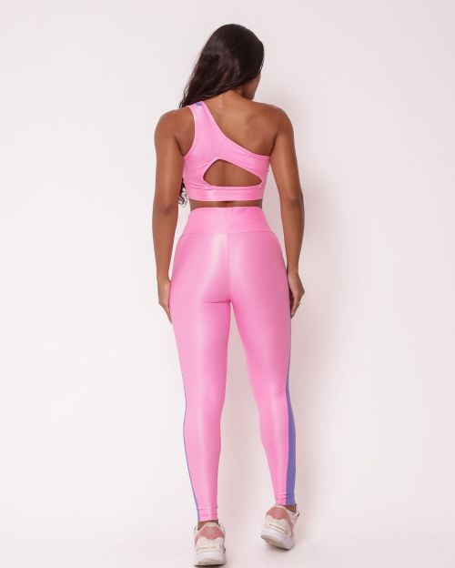 Conjunto Calça Legging Balance Compressão Bicolor + Top Paloma