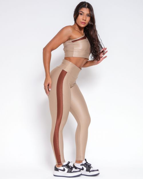 Conjunto Calça Legging Balance Compressão Bicolor + Top Paloma