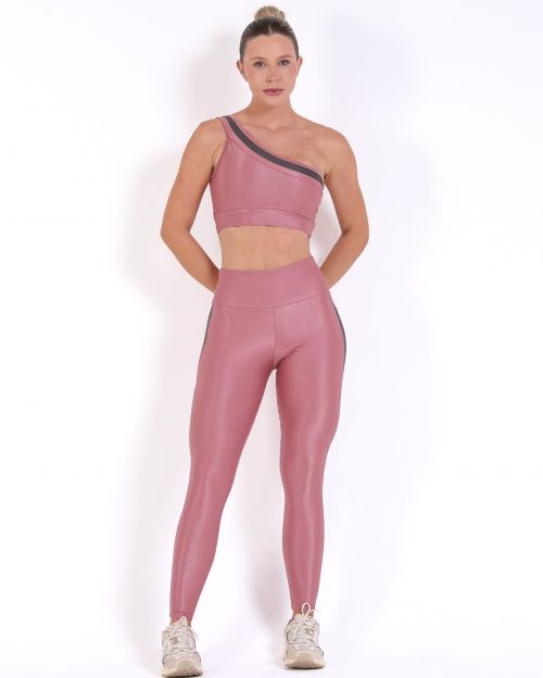 Conjunto Calça Legging Balance Compressão Bicolor + Top Paloma