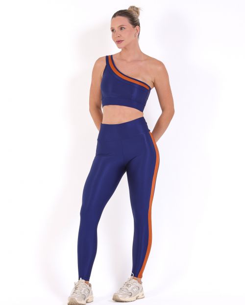 Conjunto Calça Legging Balance Compressão Bicolor + Top Paloma