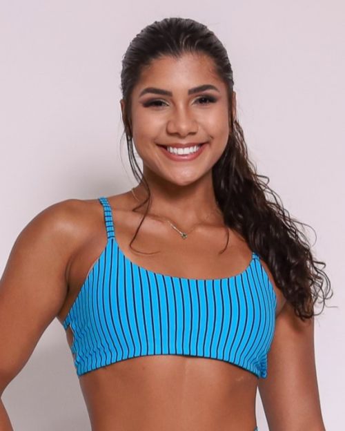 Top Aline Listrado Preto
