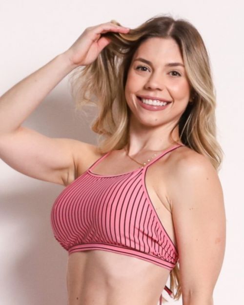 Top Paula Listrado Preto