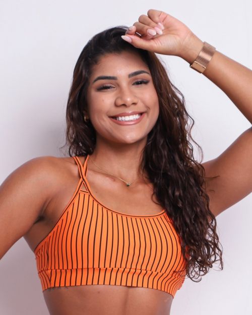 Top Lu Listrado Preto