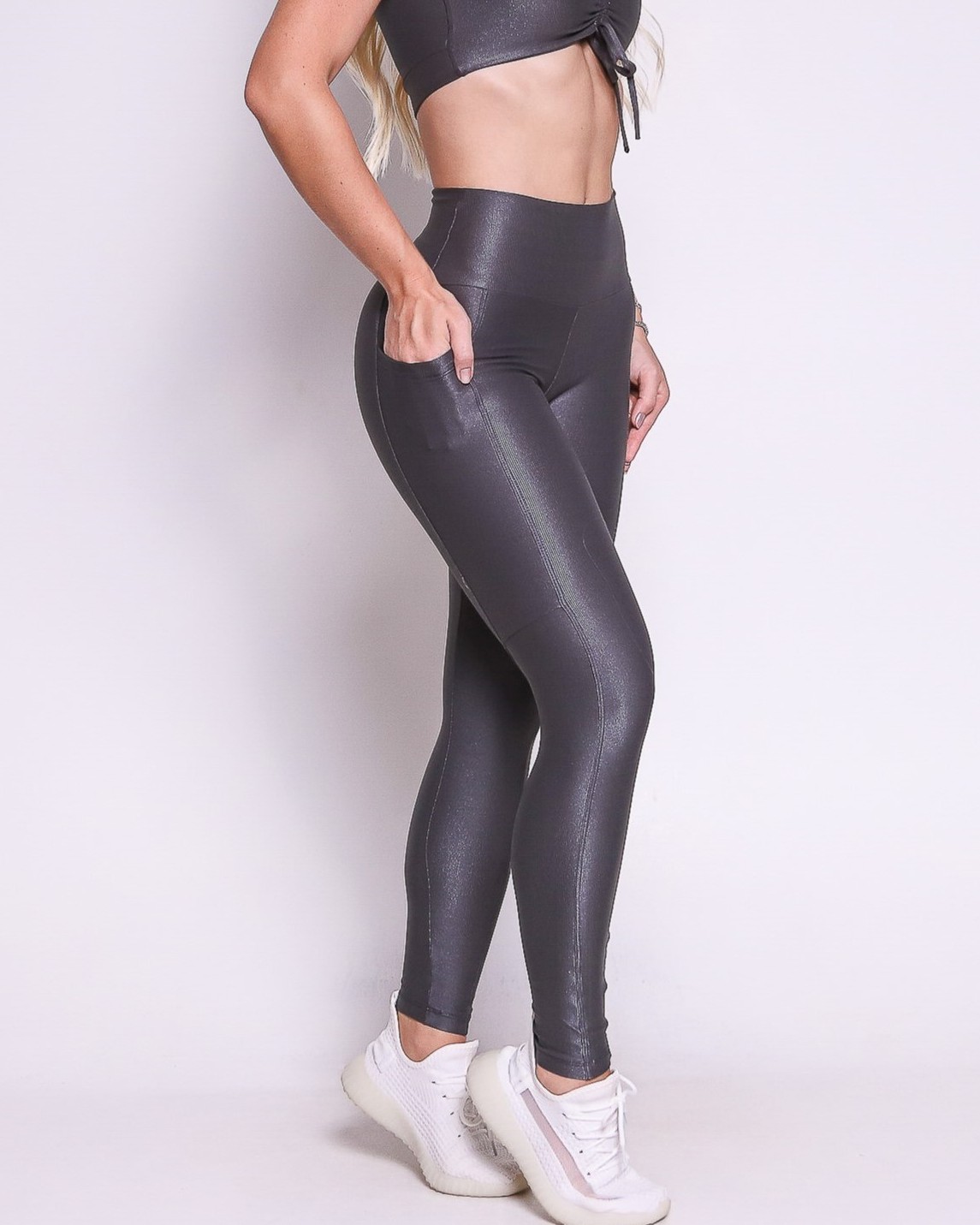 Calça Legging Básica Bolso Compressão