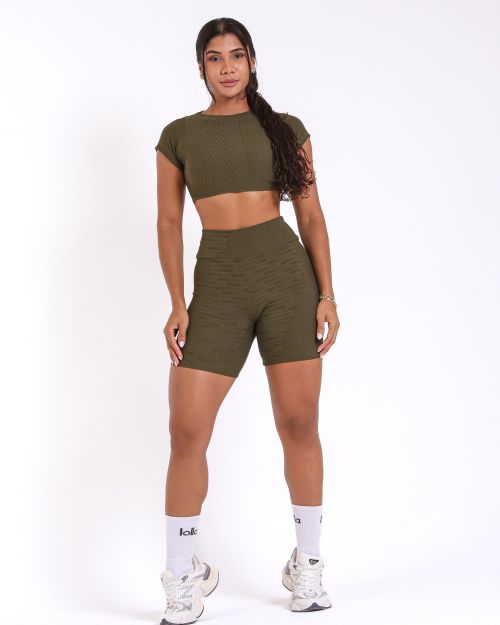 Conjunto Short Bermuda Jacquard Comfy + Top Cleo