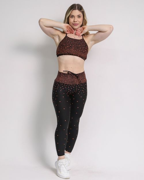 Conjunto Calça Legging Empina Degradê Estrelas + Top Paula
