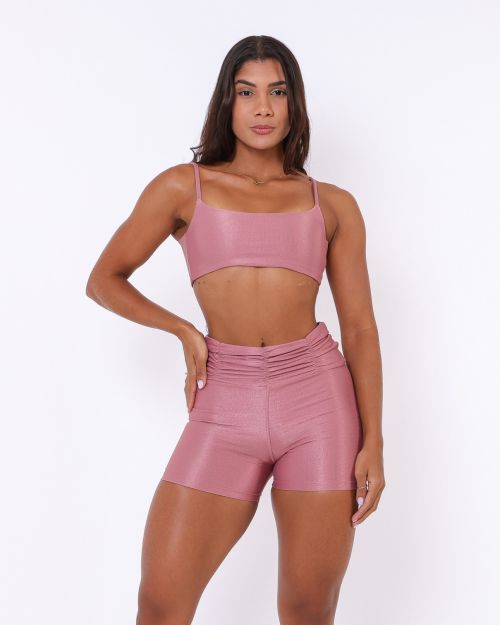 Conjunto Short B�sico C�s Franzido Compress�o + Top Ju