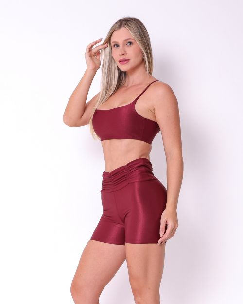 Conjunto Short B�sico C�s Franzido Compress�o + Top Ju