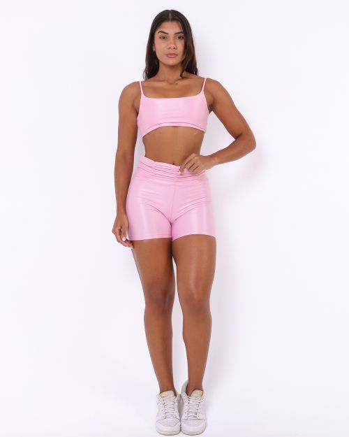 Conjunto Short B�sico C�s Franzido Compress�o + Top Ju