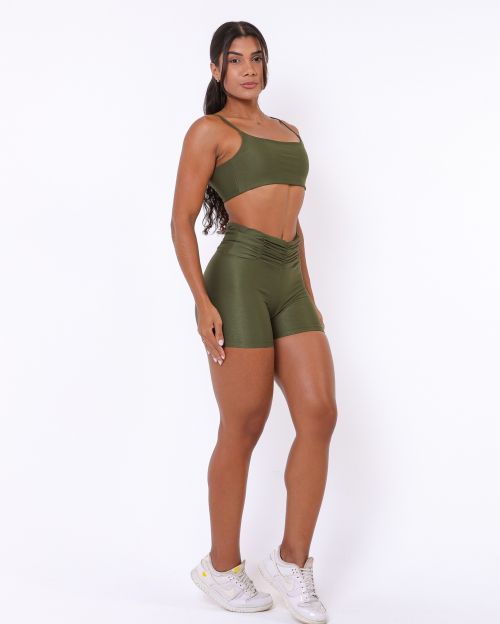 Conjunto Short B�sico C�s Franzido Compress�o + Top Ju