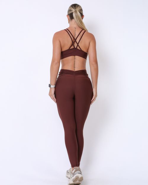 Conjunto Calça Básica Cós Franzido Light + Top Lu