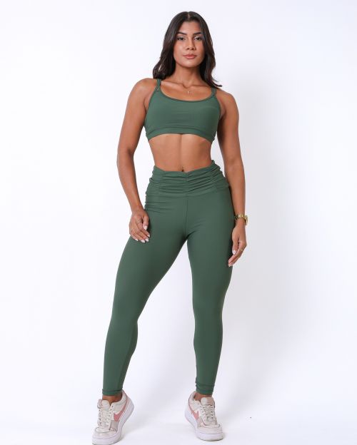 Conjunto Calça Básica Cós Franzido Light + Top Lu