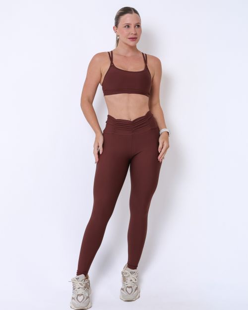 Conjunto Calça Básica Cós Franzido Light + Top Lu