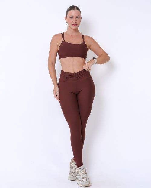 Conjunto Calça Básica Cós Franzido Light + Top Lu