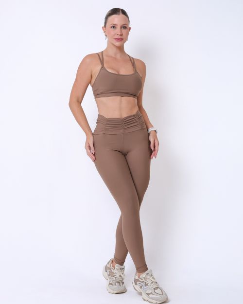 Conjunto Calça Básica Cós Franzido Light + Top Lu