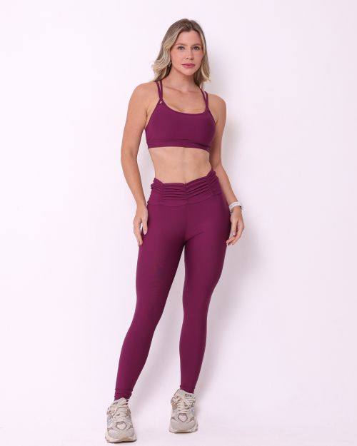 Conjunto Calça Básica Cós Franzido Light + Top Lu