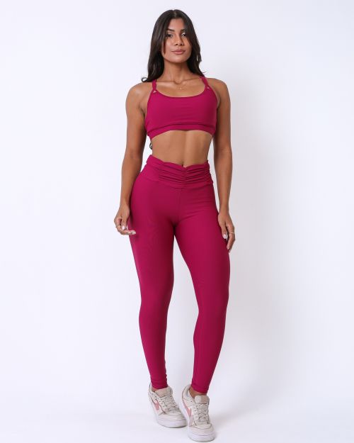 Conjunto Calça Básica Cós Franzido Light + Top Lu