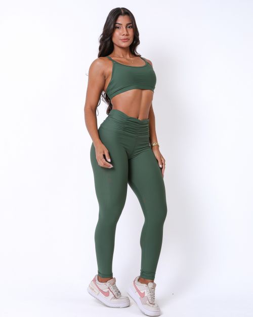 Conjunto Calça Básica Cós Franzido Light + Top Lu