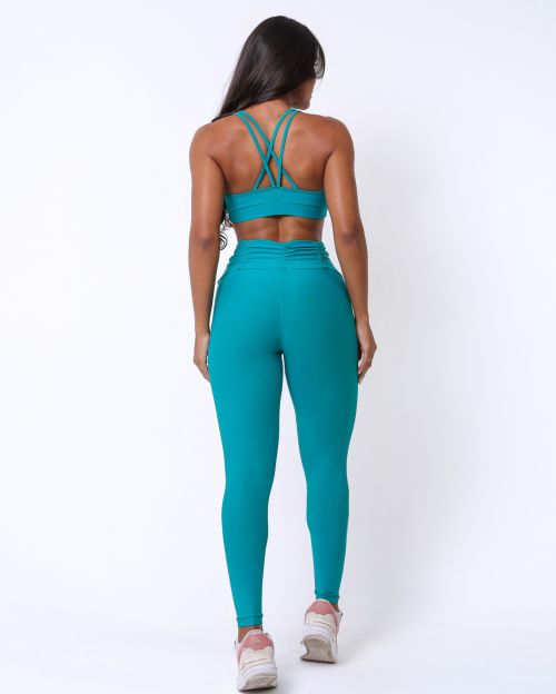 Conjunto Calça Básica Cós Franzido Light + Top Lu