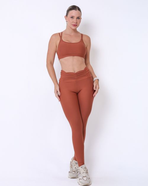 Conjunto Calça Básica Cós Franzido Light + Top Lu