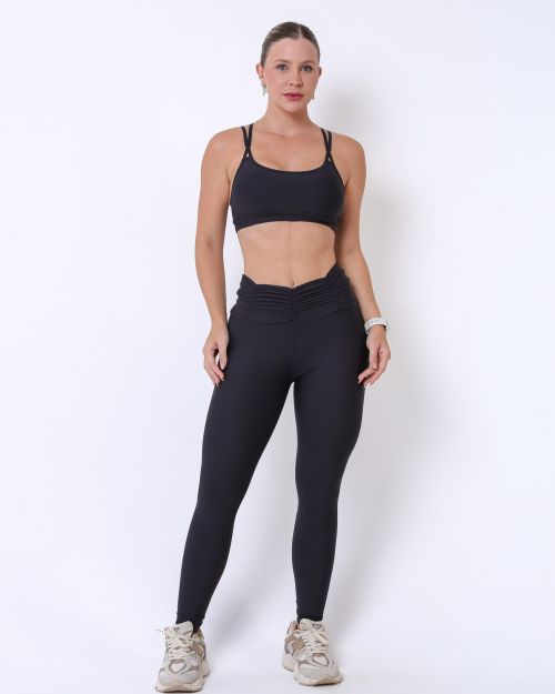 Conjunto Calça Básica Cós Franzido Light + Top Lu
