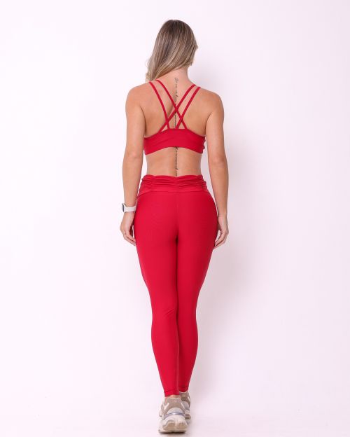 Conjunto Calça Básica Cós Franzido Light + Top Lu