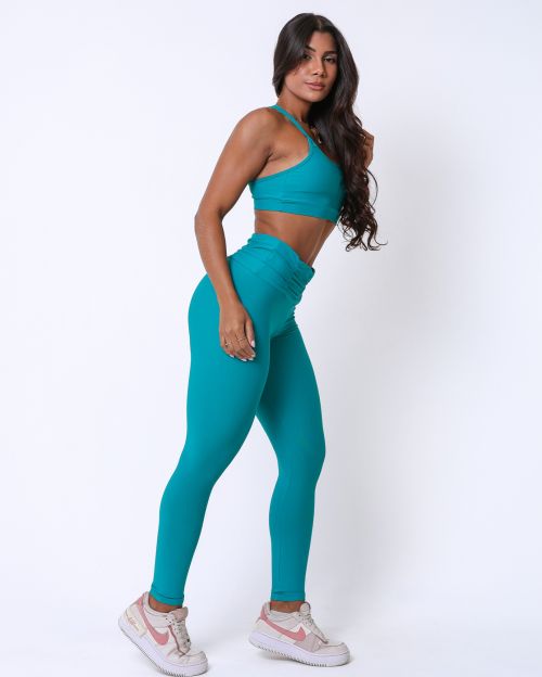 Conjunto Calça Básica Cós Franzido Light + Top Lu