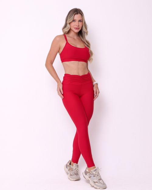 Conjunto Calça Básica Cós Franzido Light + Top Lu