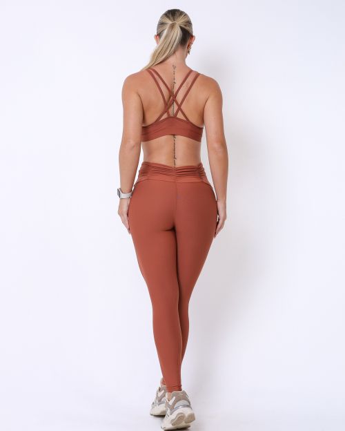 Conjunto Calça Básica Cós Franzido Light + Top Lu