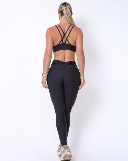 Conjunto Calça Básica Cós Franzido Light + Top Lu