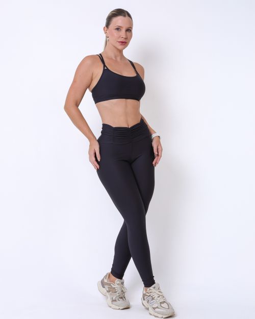 Conjunto Calça Básica Cós Franzido Light + Top Lu